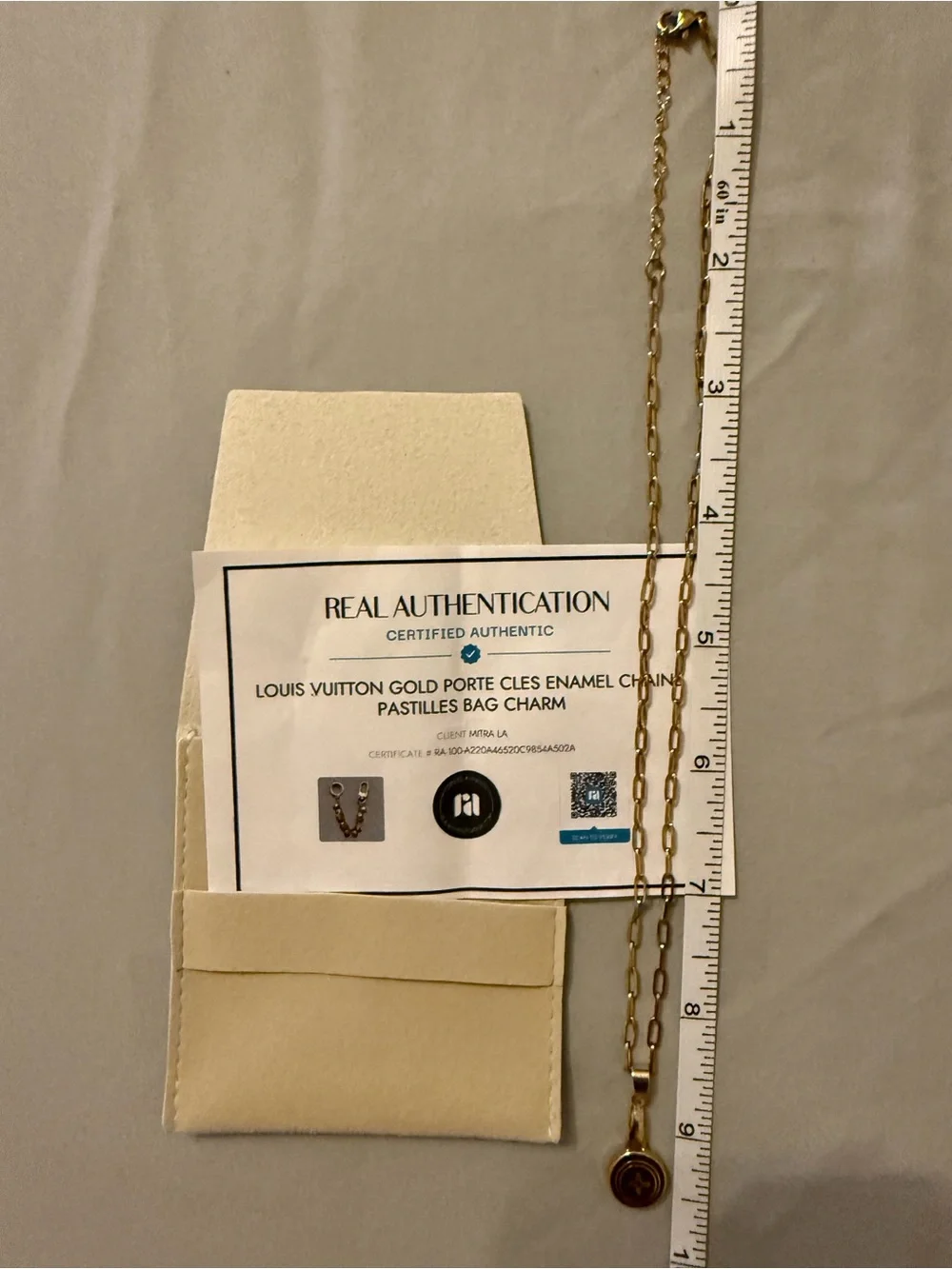 Louis Vuitton Gold and Black Enamel Pastilles Bag Charm Necklace-COA